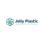 Logo di Jolly Plastic, azienda specializzata nell’estrusione di film tecnici plastici, con simbolo stilizzato blu e verde e scritta “Technical Film Extrusion”.